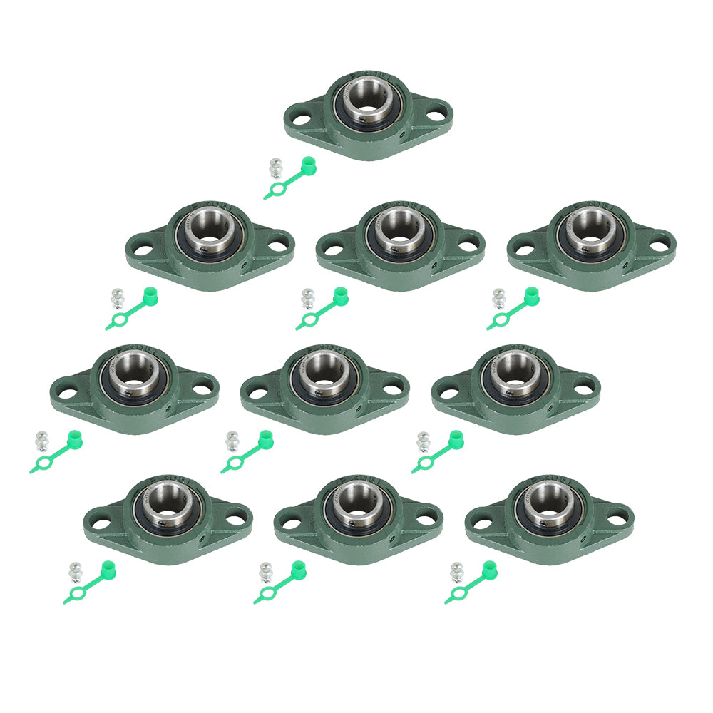 Lot De 10 Roulements à Bride UCFL205-16 - Alésage 1 Pouce, 2 Trous De Fixation