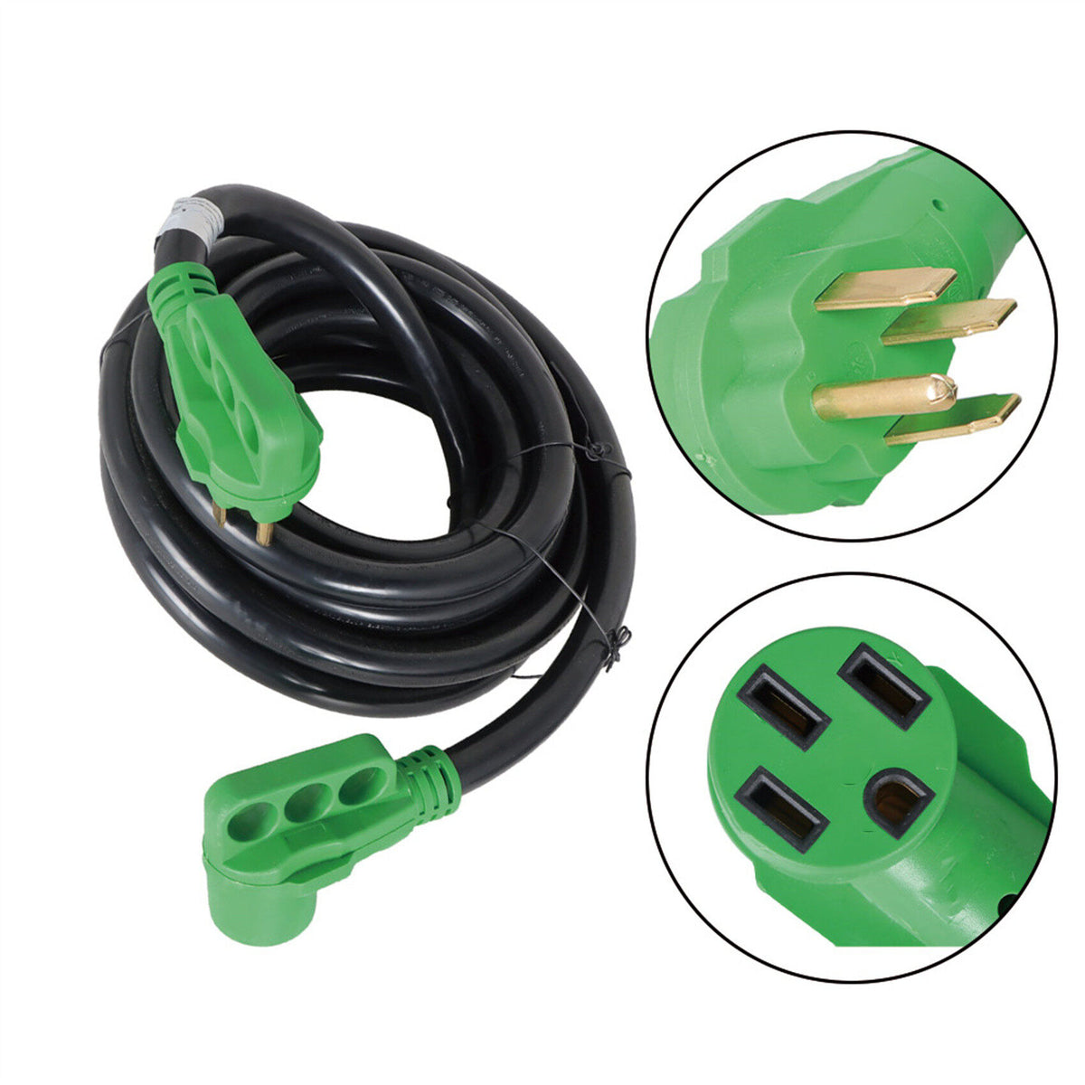 labwork Green 50A 25 Feet Generator Extension Cord Heavy Duty Cord wi