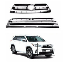 Load image into Gallery viewer, Fit For 2017 2018 2019 Toyota Highlander Front Upper and Lower Grille Chrome