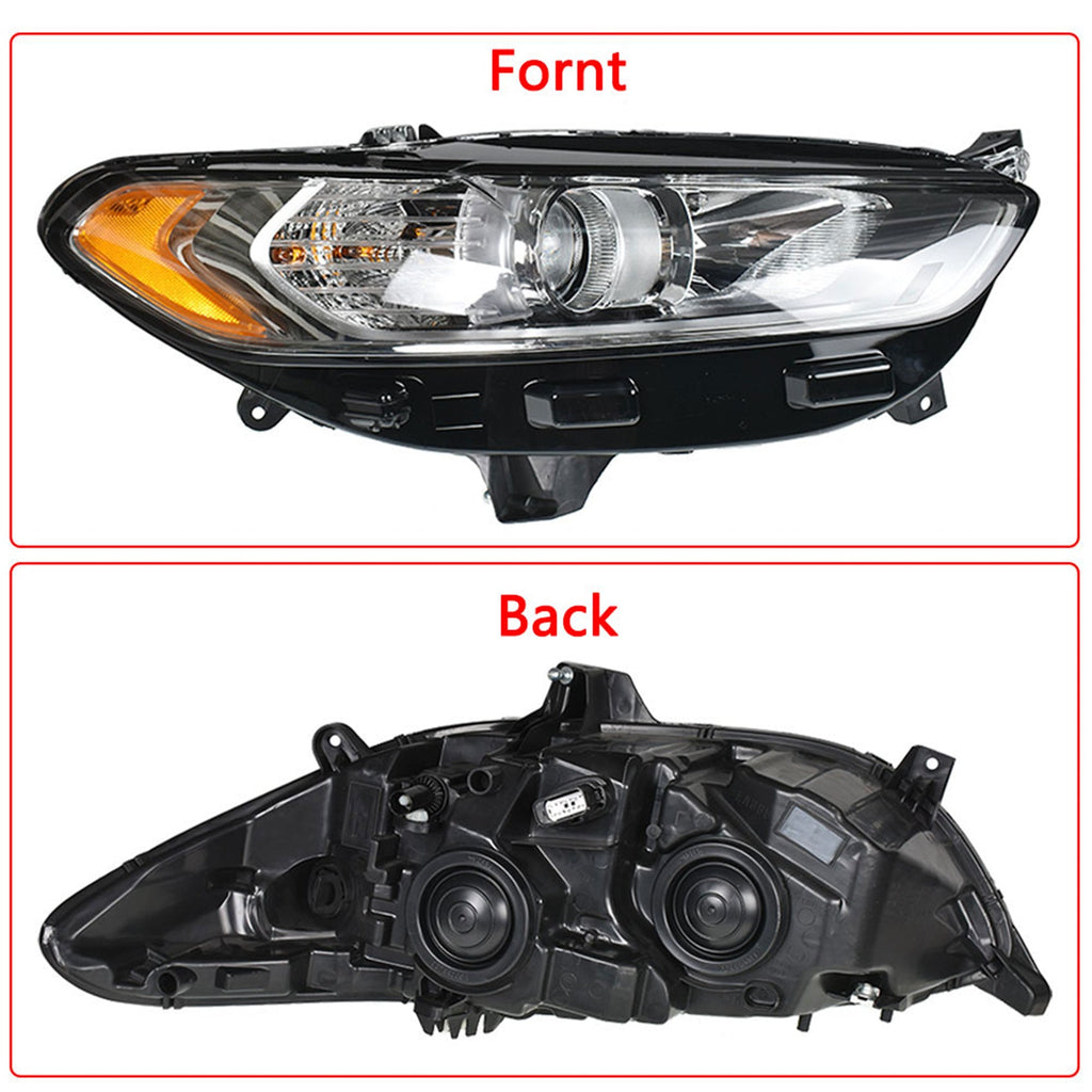Headlight Fit For 2013-2016 Ford Fusion Passenger Side FO2502304 Chrome Housing Lab Work Auto