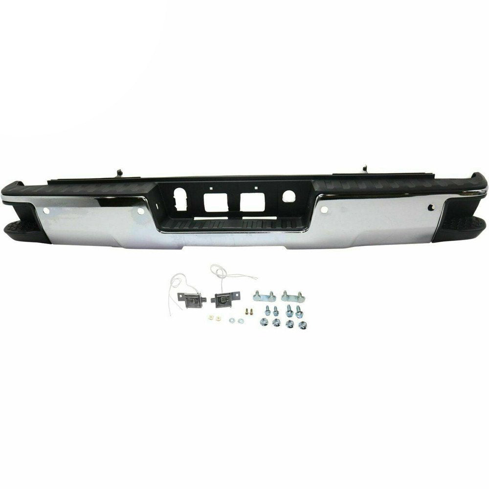 thumbnail image 2 of Munirater Chrome Rear Bumper Assembly – 2014-2018 Chevy Silverado 1500 & GMC – Direct Fit, No Sensor Holes 2 of 5