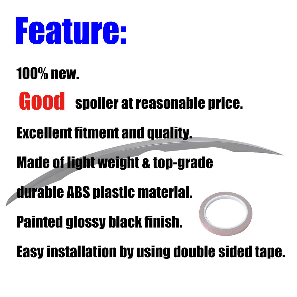 Spoiler For INFINITI Q50 JDM 2014-20 Painted Gloss Black Rear Trunk Splitter ABS Lab Work Auto