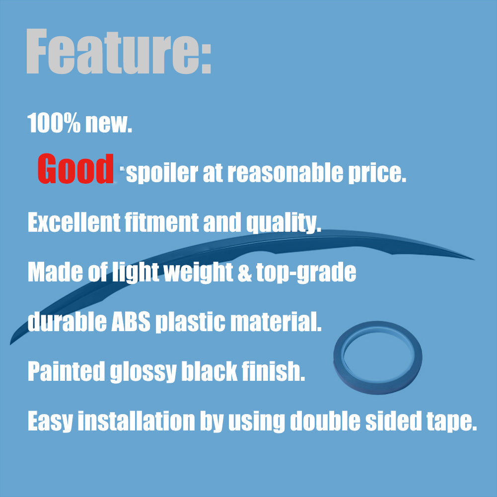 Spoiler For INFINITI Q50 JDM 2014-20 Painted Gloss Black Rear Trunk Splitter ABS Lab Work Auto