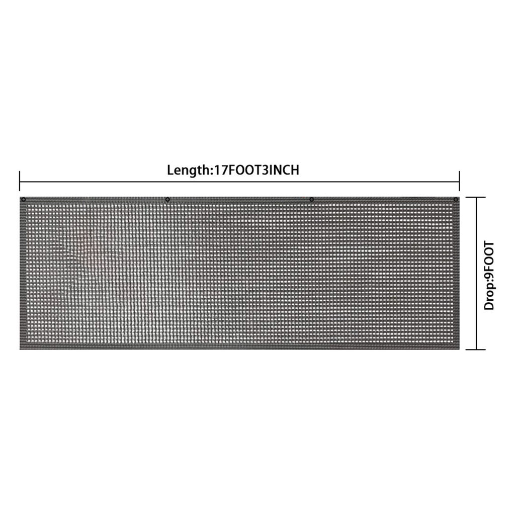 9FT x 17FT 3 in RV Awning Sun Shade Screen Mesh Canopy UV Sun Blocker For Camper Trailer Black