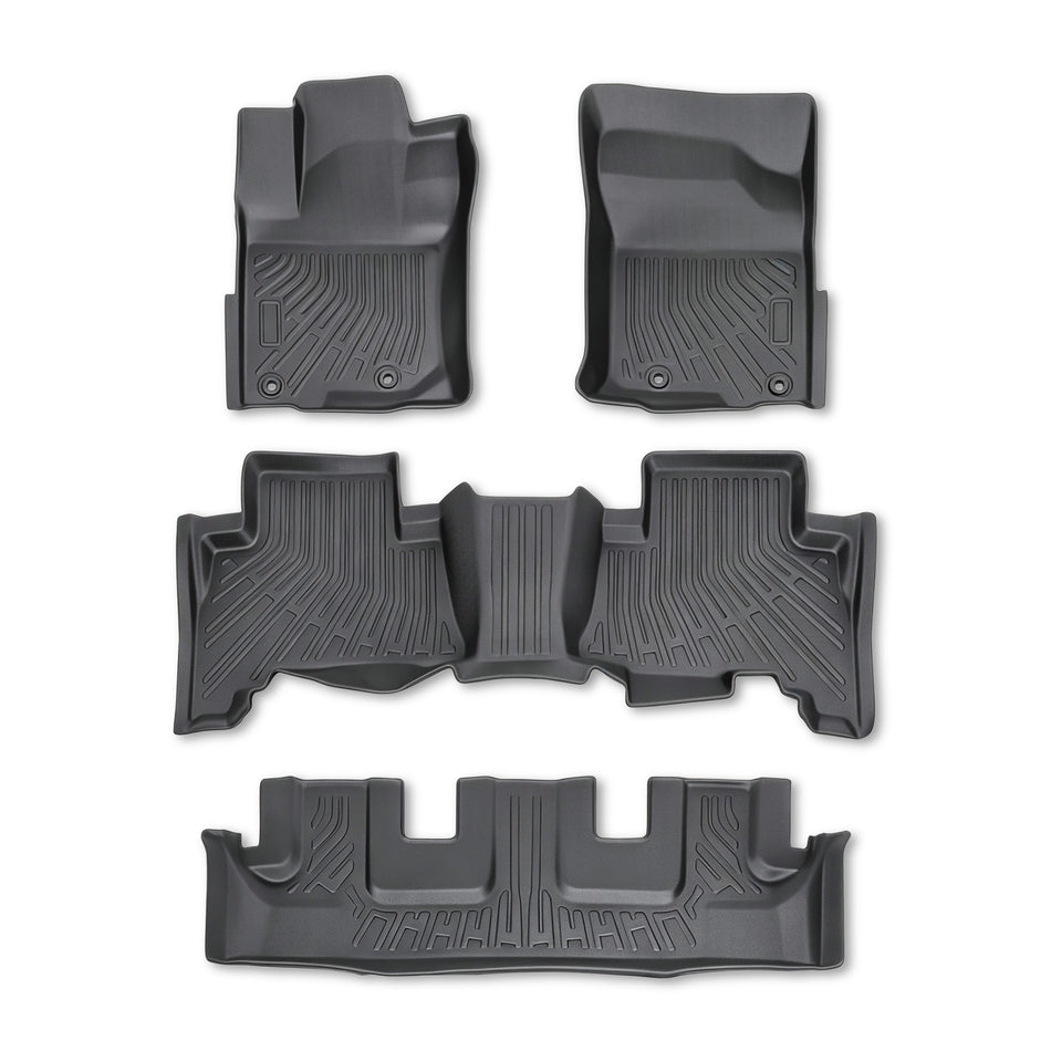 TPE Floor Mats Liner For 2013-2024 Toyota 4Runner 7-Seat All-Weather Waterproof