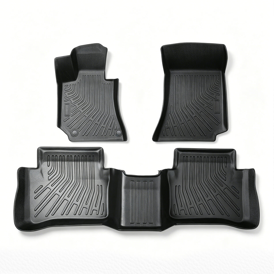 3PCS Floor Mats Black TPE Replacement for E-Class W212 2010-2016 1st and 2nd Row