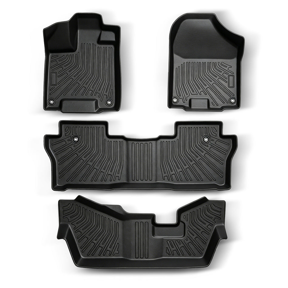 3-Row All-Weather TPE Floor Mats Set for 2016-2022 Honda Pilot (8-Passenger)