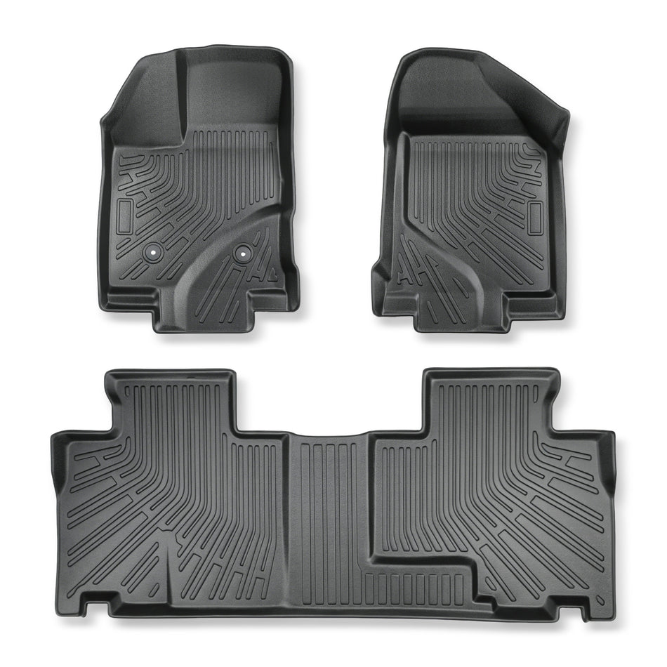 3D Custom Fit TPE Floor Liners Set for 2011-2014 Ford Edge - Premium All-Weather Non-Toxic Interior Floor Mats (Front & Rear)