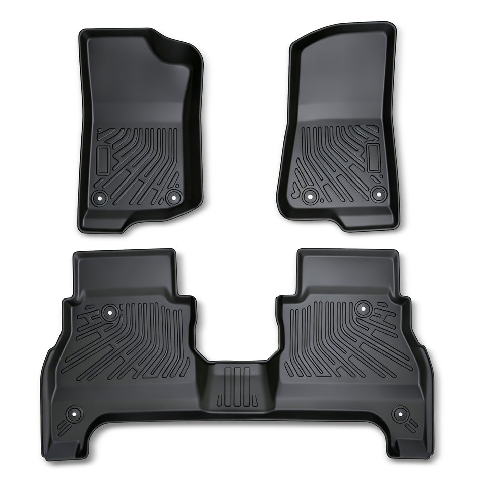 3-Piece 3D TPE All-Weather Floor Mats for 2020-2025 Jeep Gladiator 4-Door Front & Rear Set