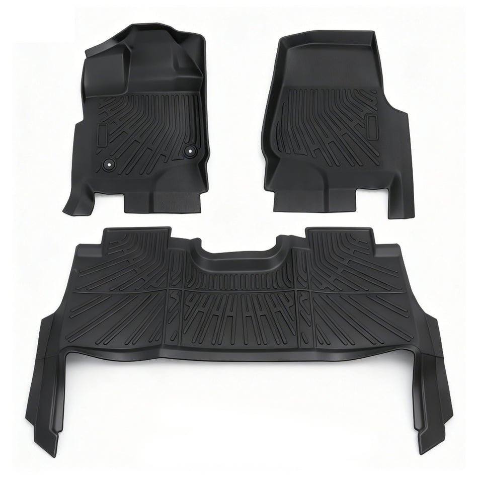 3PCS TPE All-Weather Floor Mats for 2015-2025 Ford F-150 SuperCrew