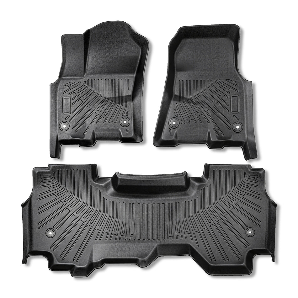 3Pcs Car Floor Mats Liner Front and Rear TPE Black Replacement for R-a-m 1500 2025 2026