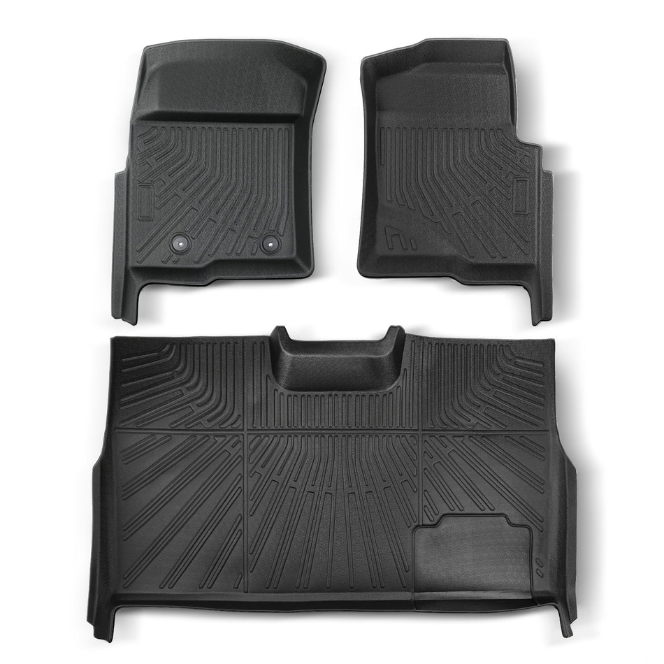 3PCS TPE All-Weather Floor Mats for 2010-2014 Ford F-150 SuperCrew