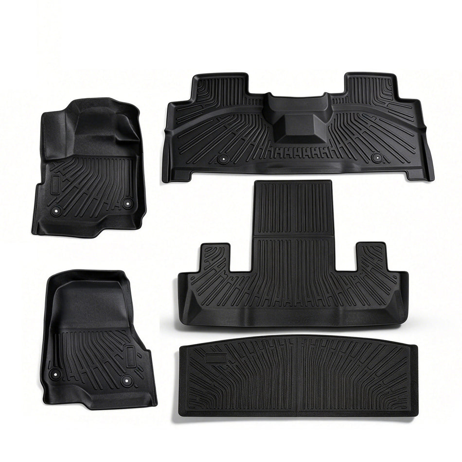 5-Piece 3D TPE All-Weather Floor Mats for 2018-2024 Ford Expedition Max [2nd Row Bucket Seats]