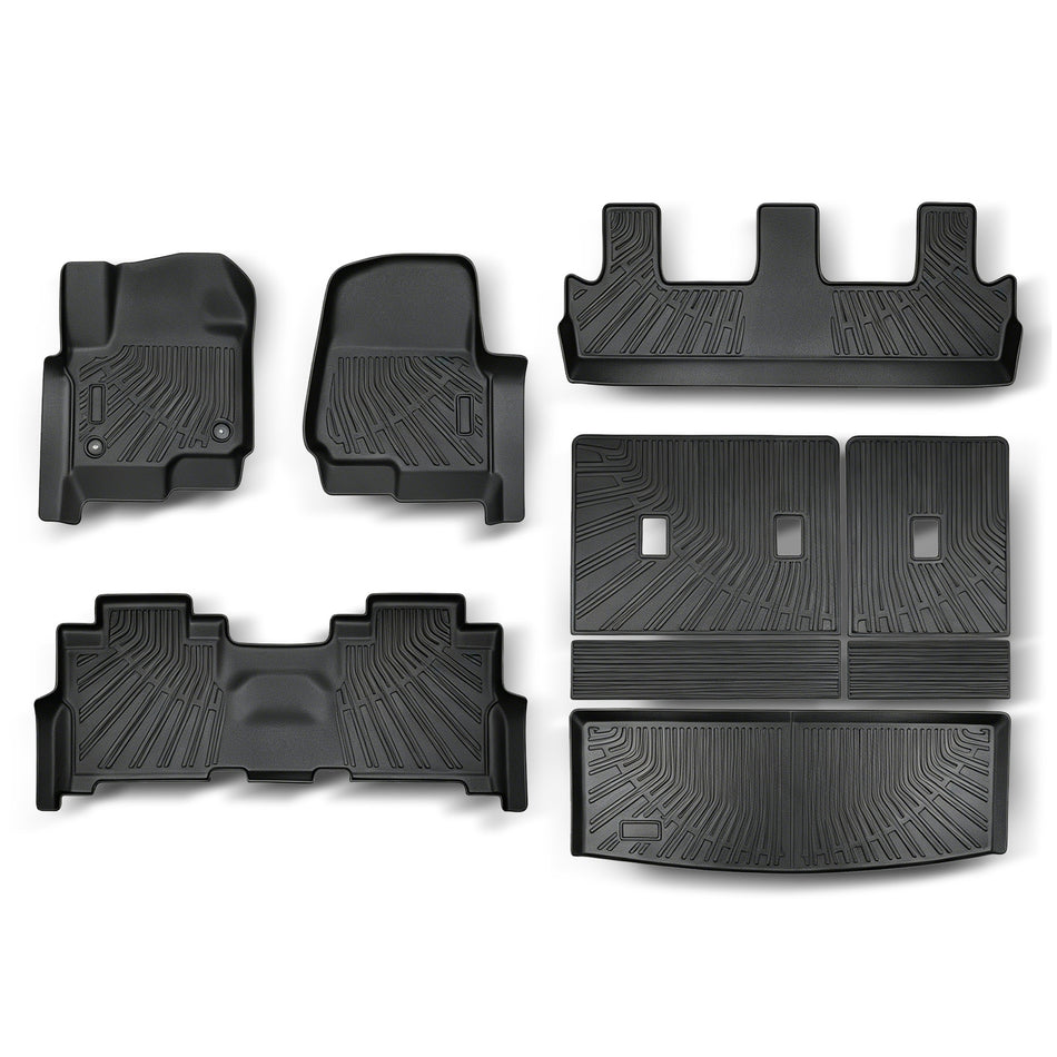Floor Mats Cargo Liner Backrest Mats For 2018-2024 Ford Expedition 8 Seats