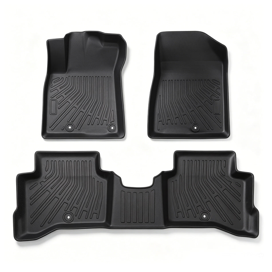 3PCS Floor Mats Black TPE Replacement for NIRO Plug-in Hy-Brid 2018-2022 Replacement for NIRO 2017-2022 1st and 2nd Row
