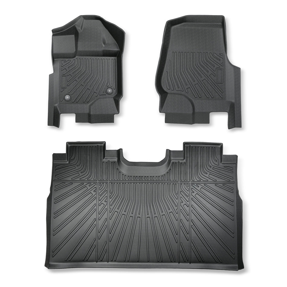 3PCS Floor Mats Black TPE Replacement for F150 2015-2025 Replacement for F150 Lightning SuperCrew Cab 2022-2025