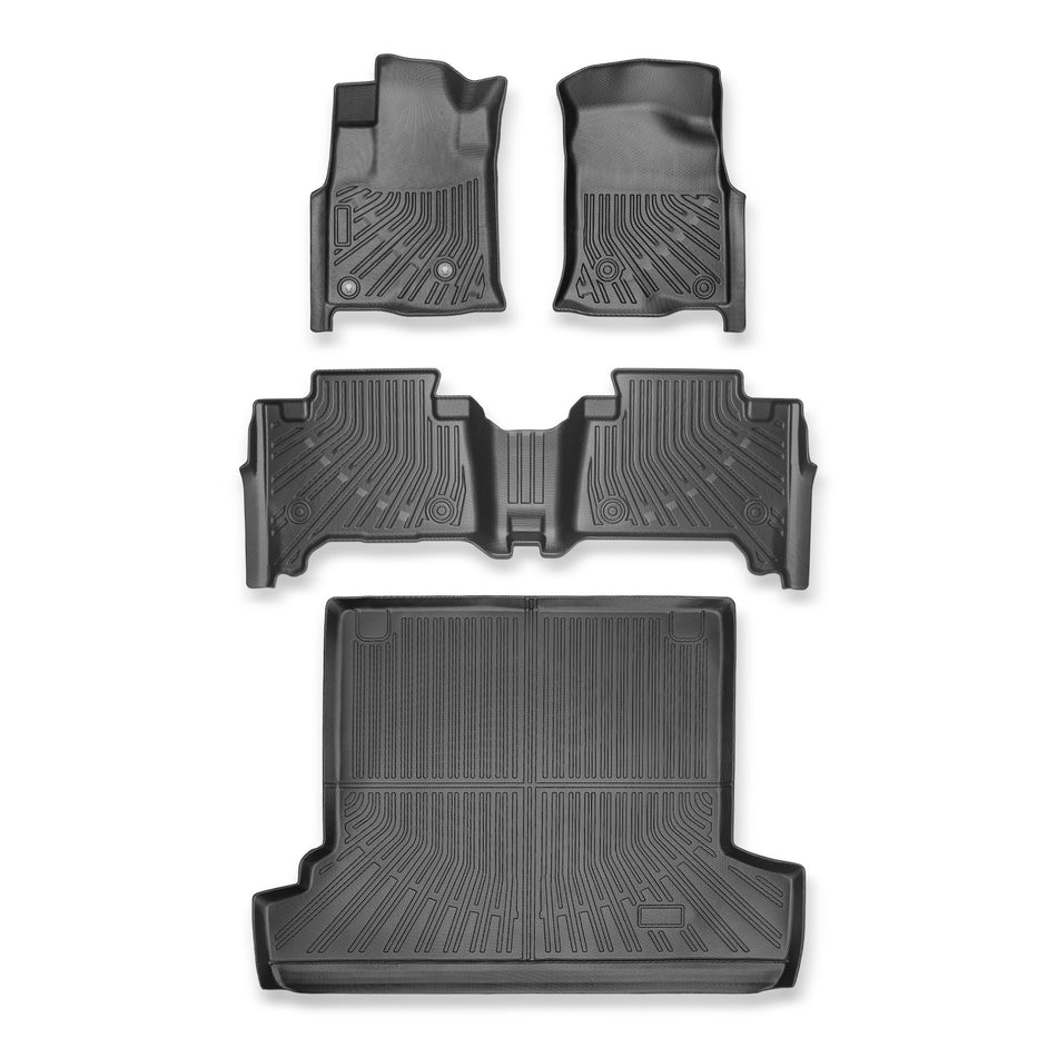 For 2003-2009 Toyota 4Runner 5 Seats TPE Floor Mats Liners & Trunk Cargo Liner