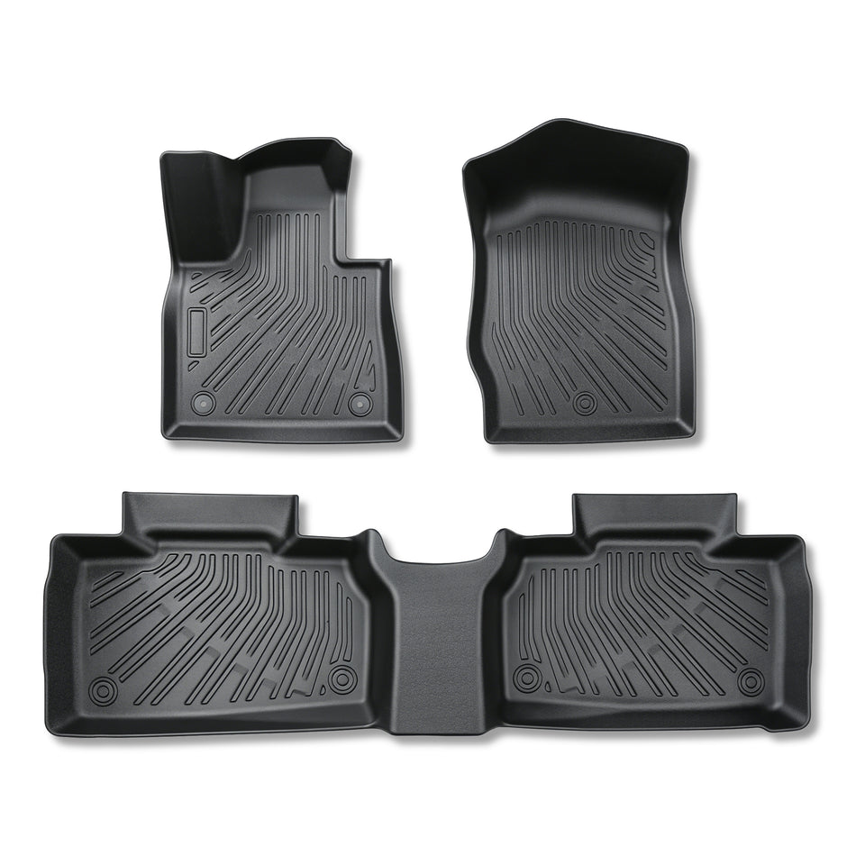 3Pcs Car Floor Mats Liner Front and Rear TPE Black Replacement for Explorer 2020-2024