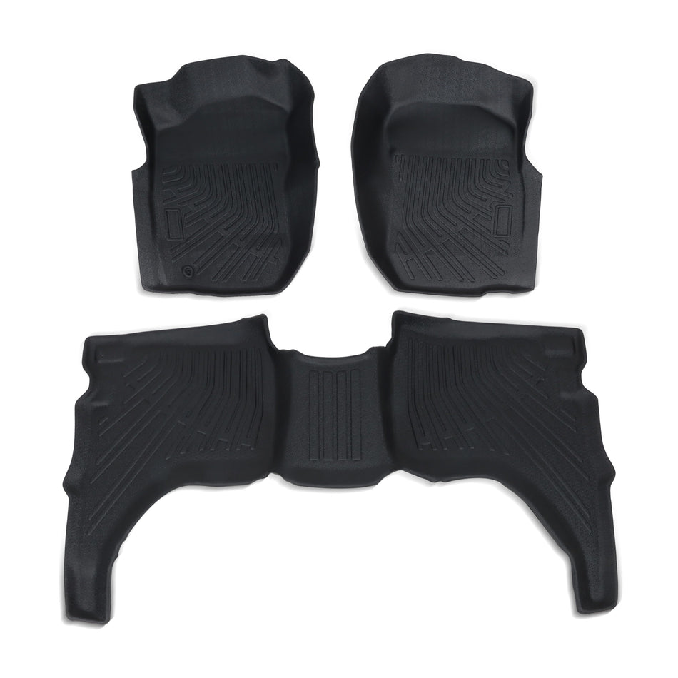 Fits 2001-2004 Toyota Tacoma Double Cab TPE 3D Front & 2nd Row Floor Mats Liner