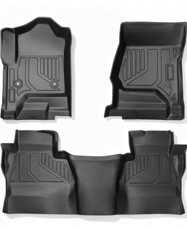 Full Set 3D TPE All-Weather Floor Mats for 2014-2019 Chevy Silverado GMC Sierra 1500 2500 3500 HD