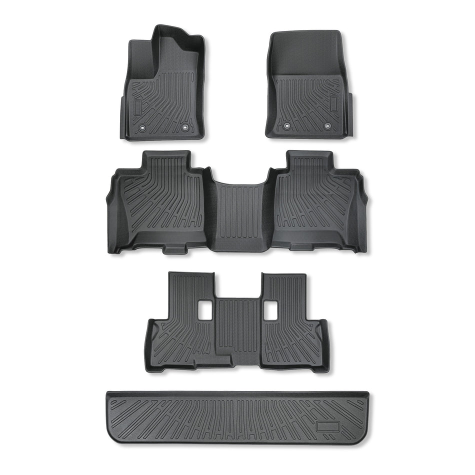 Floor Mats & Cargo Mat Fits 2023-2025 Toyota Sequoia 7 & 8 Passenger TPE
