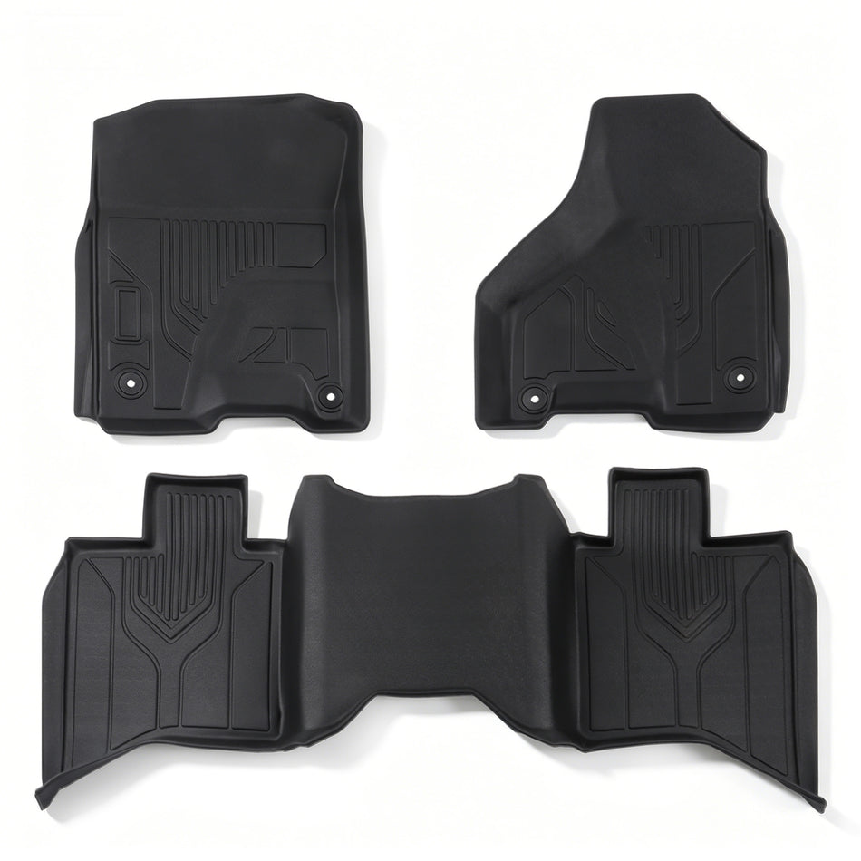 3-Piece 3D Injection Molded All-Weather Rubber Floor Mats for 2009-2018 Dodge Ram 1500 2500 3500 Classic