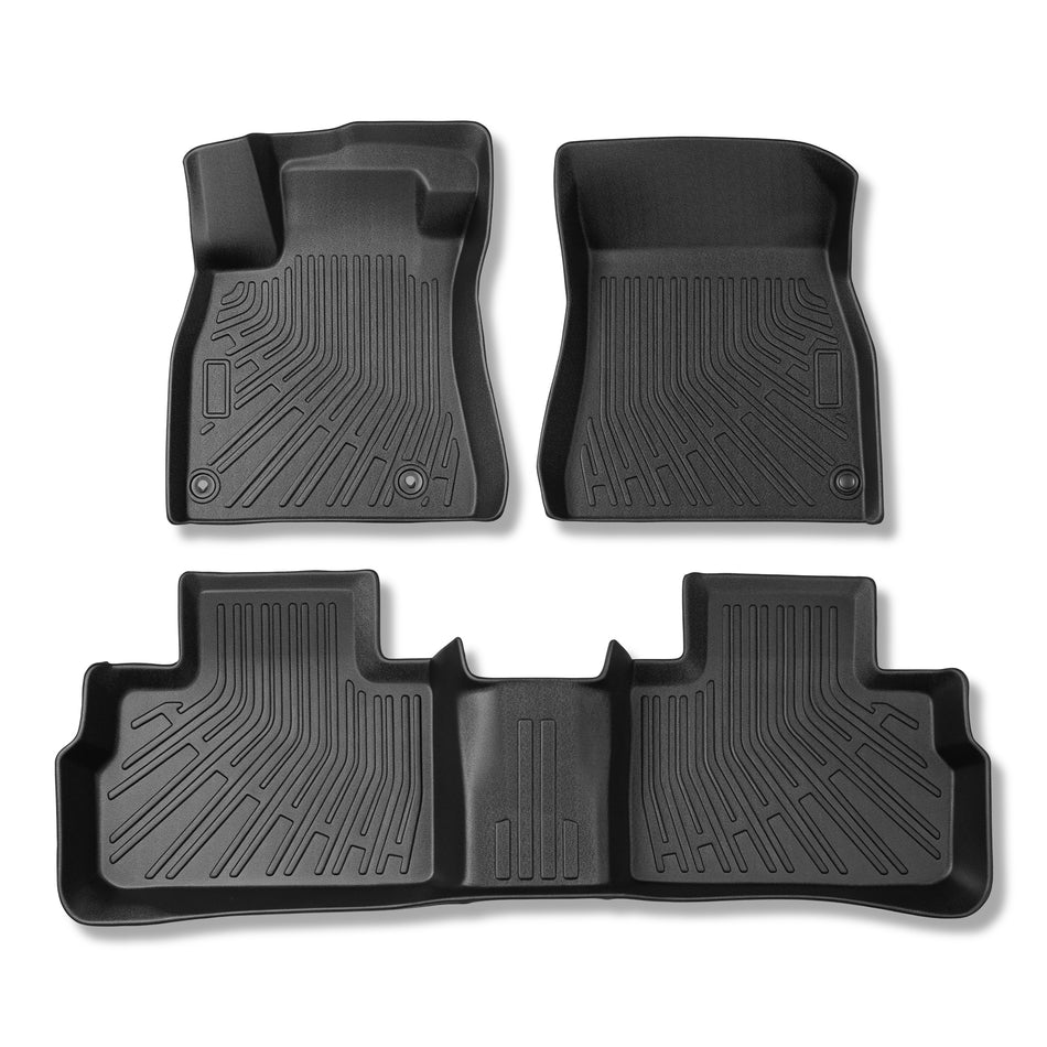 3Pcs Car Floor Mats Front and Rear TPE Black Replacement for Sentra 2020-2024