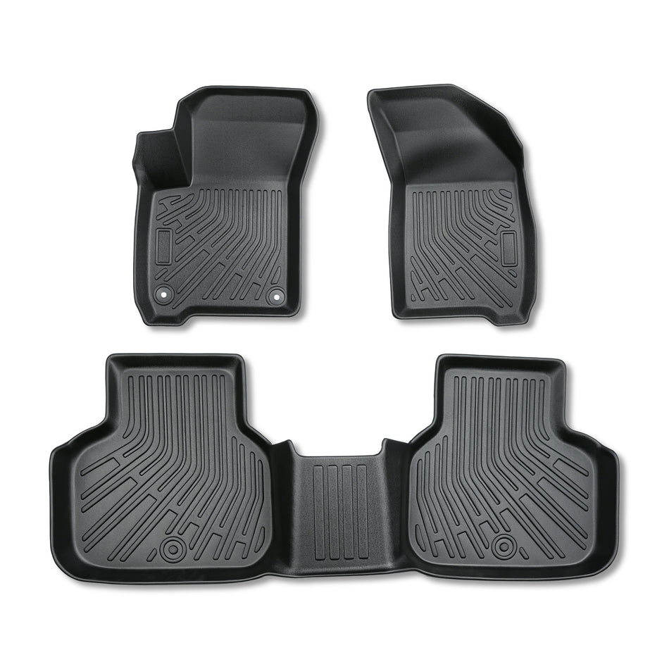 3Pcs Car Floor Mats Liner Front and Rear TPE Black Replacement for Journey 2011-2020