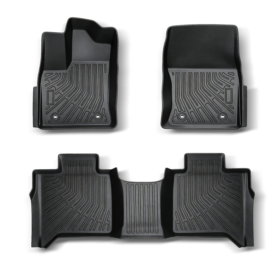 labwork 3-Piece 3D TPE All-Weather Floor Mats for 2022-2025 Toyota Tundra CrewMax Front & Rear Set