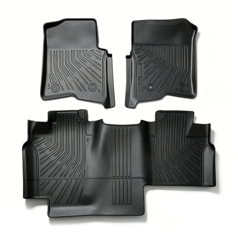 3PCS Floor Mats Liner Black TPE Replacement for F150 Super Crew Cab 2004-2008