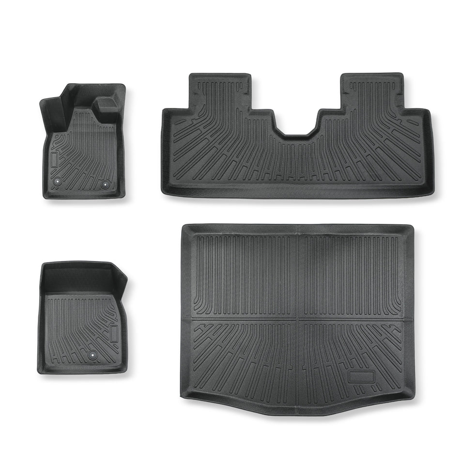 3D Custom Fit All-Weather TPE Floor Mats + Cargo & Backseat Liner Set for 2021-2026 Ford Mustang Mach-E (Excludes Gas Mustang)