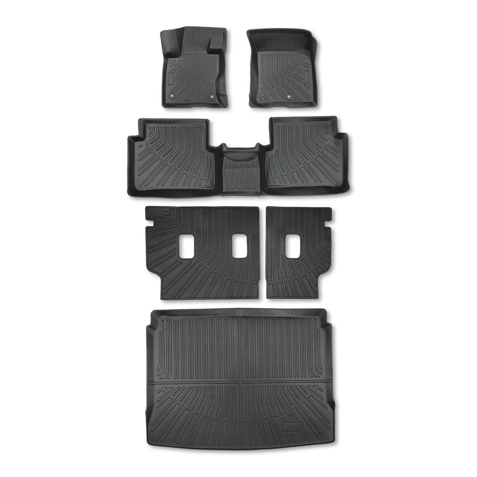6PCS Floor Mats Backrest Mat and Cargo Liner Black TPE Replacement for Bronco Sport 2021-2025