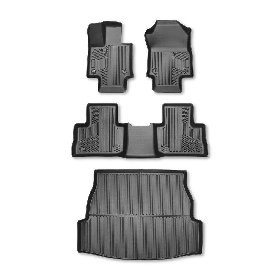For 2019-2025 Toyota RAV4 TPE 1st & 2nd Row Floor Mats & Rear Trunk Cargo Liner