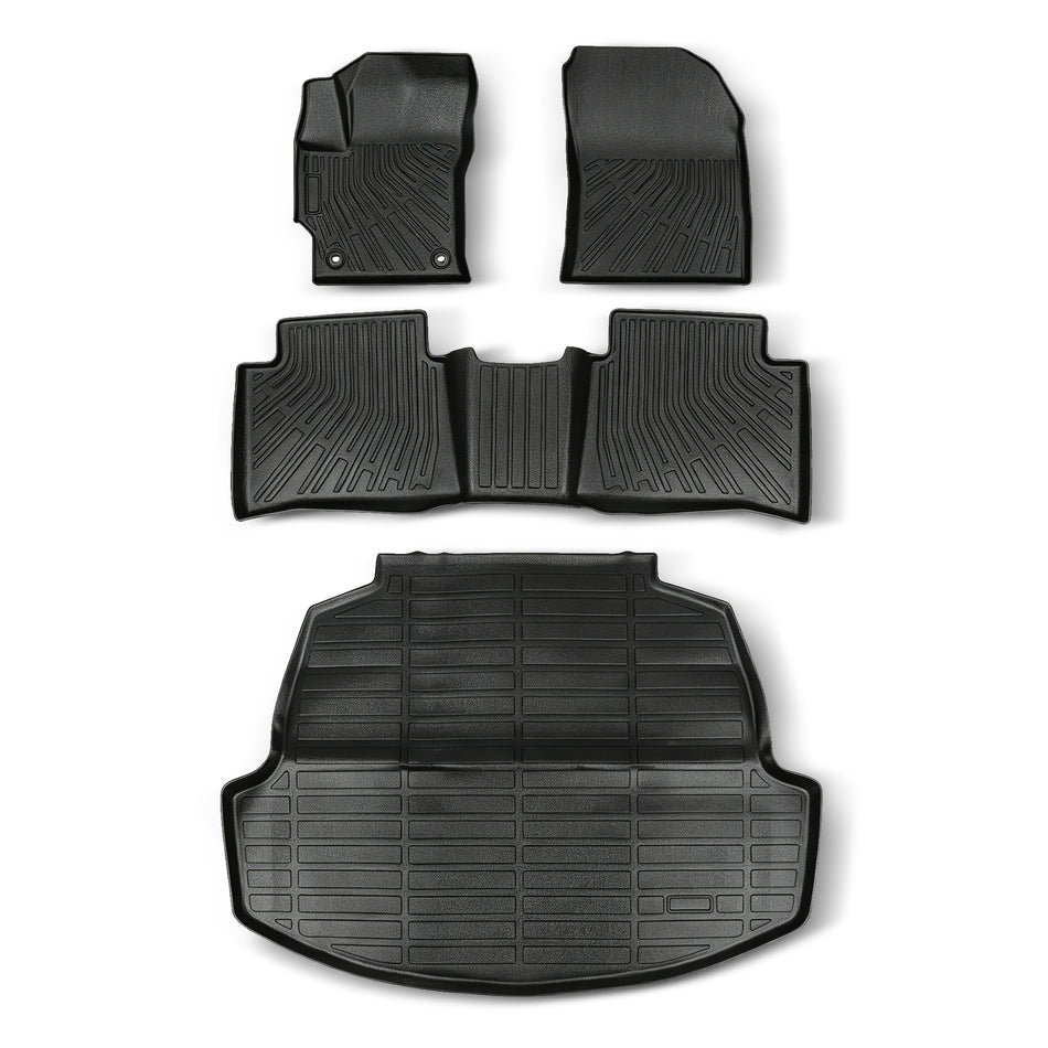 Floor Mats Liners & Trunk Cargo Liner TPE Set For 2020-2025 Toyota Corolla Black