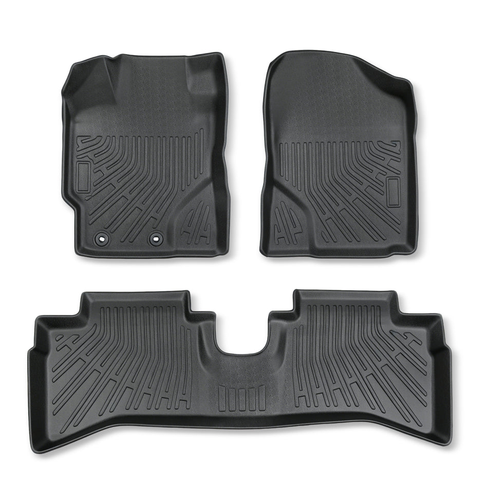 3PCS Floor Mats Black TPE Replacement for Prius C 2012-2015 | Front Rear
