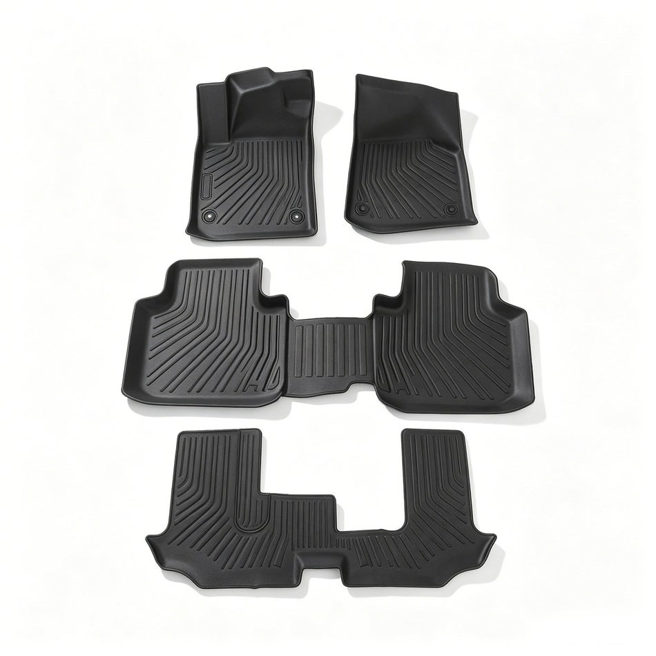 labwork 4PCS Floor Mats and Cargo Liner Black TPE Replacement for Atlas 7 Passenger 2nd Row with Bench Seat 2018-2026