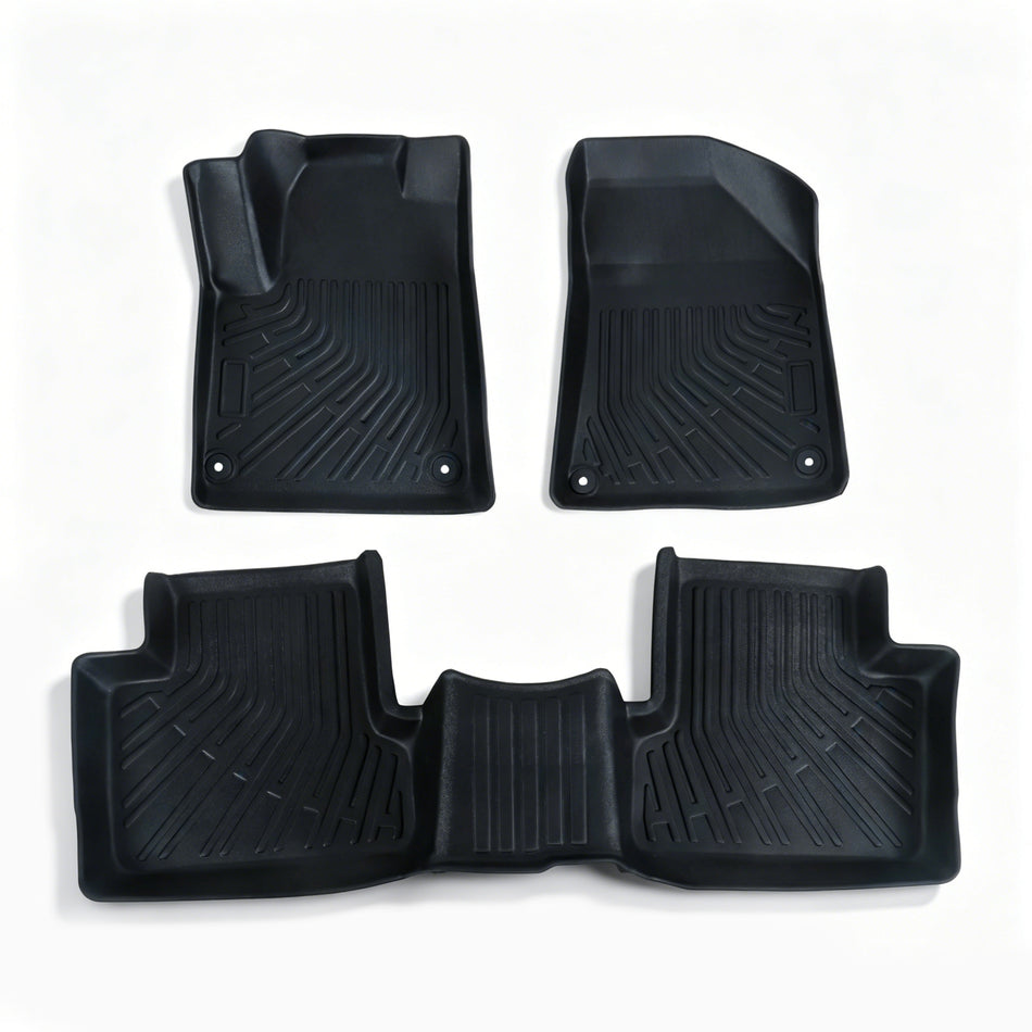 3Pcs Car Floor Mats Liner Front and Rear TPE Black Replacement for Chero-kee 2015-2023