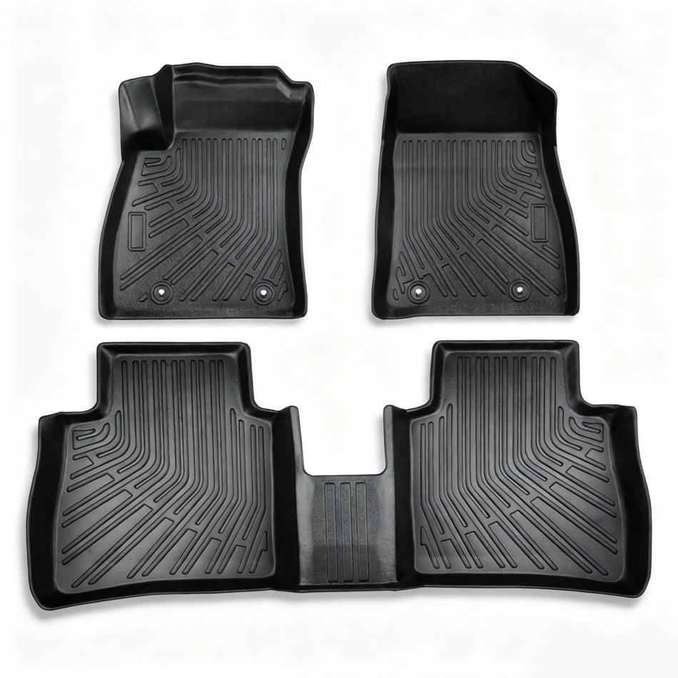 3Pcs Car Floor Mats Liner Front and Rear TPE Black Replacement for Sentra 2014-2019