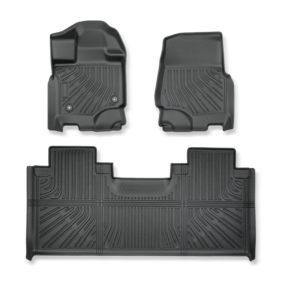 3D Custom Fit TPE Floor Liners Set for 2015-2025 Ford F-150 Extended Cab / SuperCab - All-Weather Protection (Fits Bench Seat Only)