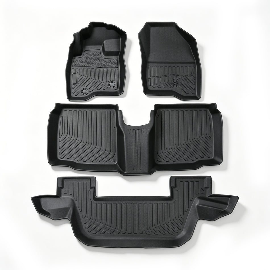 3PCS TPE All-Weather Floor Mats for 2015-2019 Ford Explorer 7 Seats