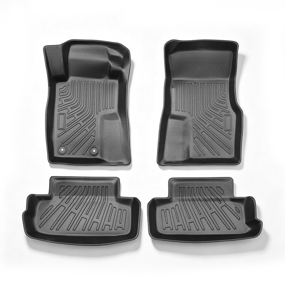 Floor Mats Replacement for Mustang 2004-2014 | 4Pcs Front and Rear, TPE Material, Black