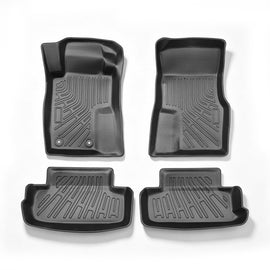 Floor Mats Replacement for Mustang 2004-2014 | 4Pcs Front and Rear, TPE Material, Black