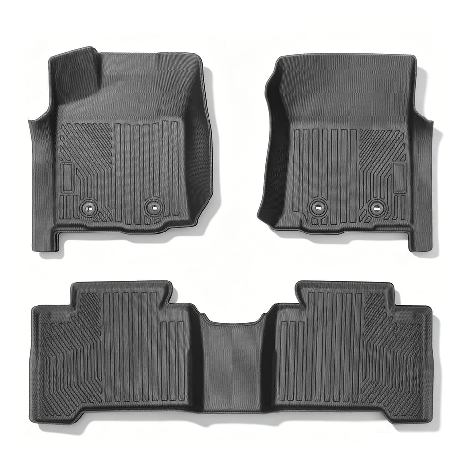 3-Piece TPE All-Weather Floor Mats for 2016-2023 Toyota Tacoma Double Cab