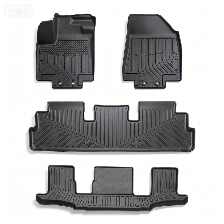 4-Piece All-Weather TPE Floor Mats for 2022-2025 Nissan Pathfinder (7-Seat) & QX60 (6-Seat)