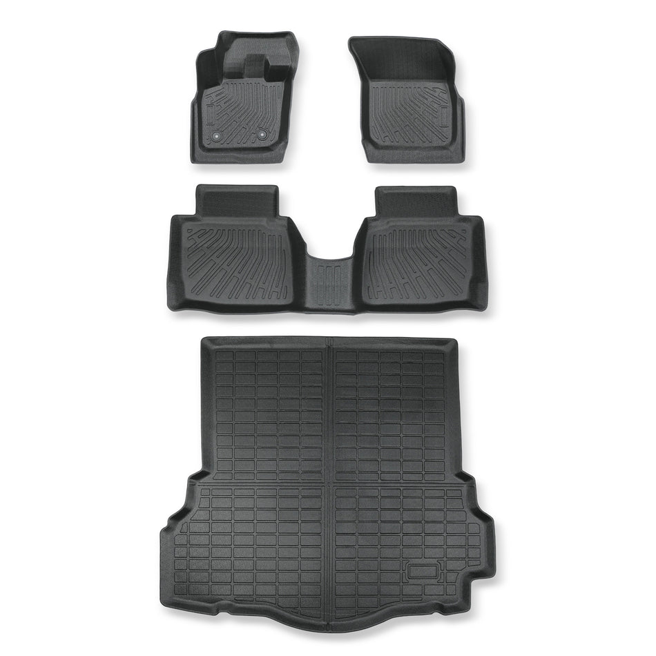 3D Custom Fit TPE Floor Liners & Trunk Mat Set for 2013-2016 Ford Fusion / Lincoln MKZ (Fits Gas/Hybrid, Excludes 2017+)
