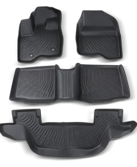 4PCS TPE All-Weather Floor Mats [2nd Row Bench Seat] for 2011-2014 Ford Explorer 7 Seats