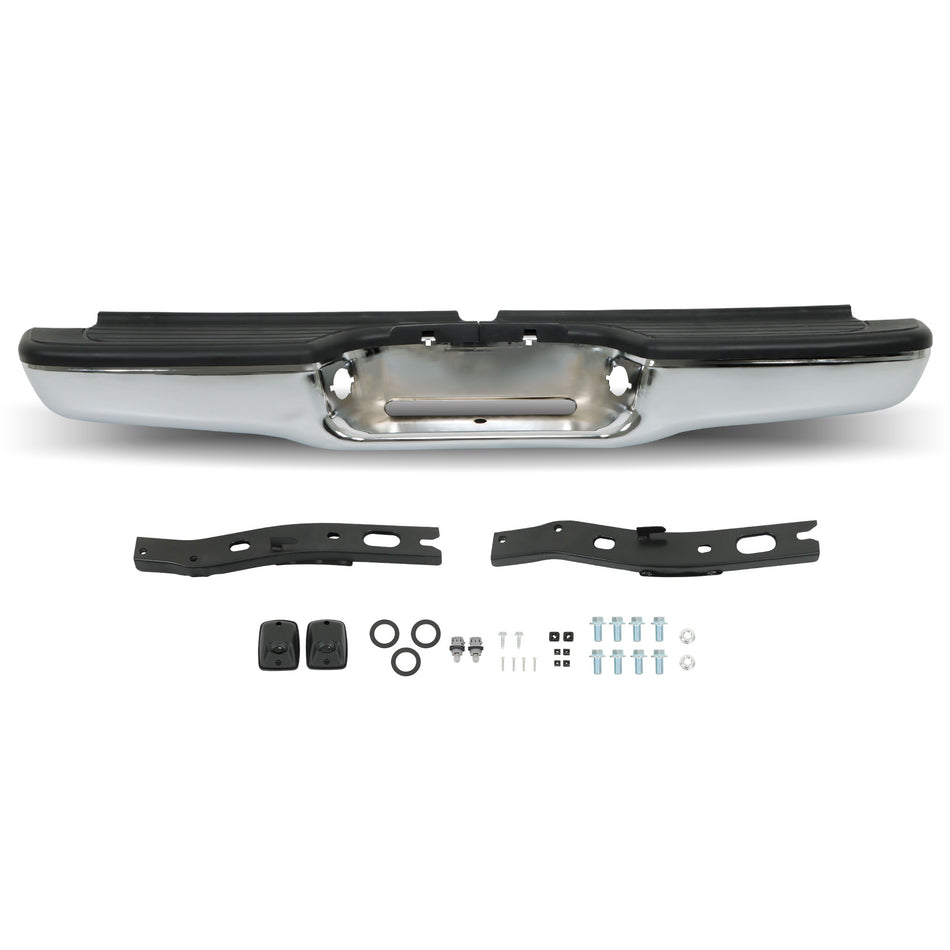 labwork Rear Bumper Chrome Replacement for Toyota Tacoma 1995-2004, Steel Step Bumper with Pads