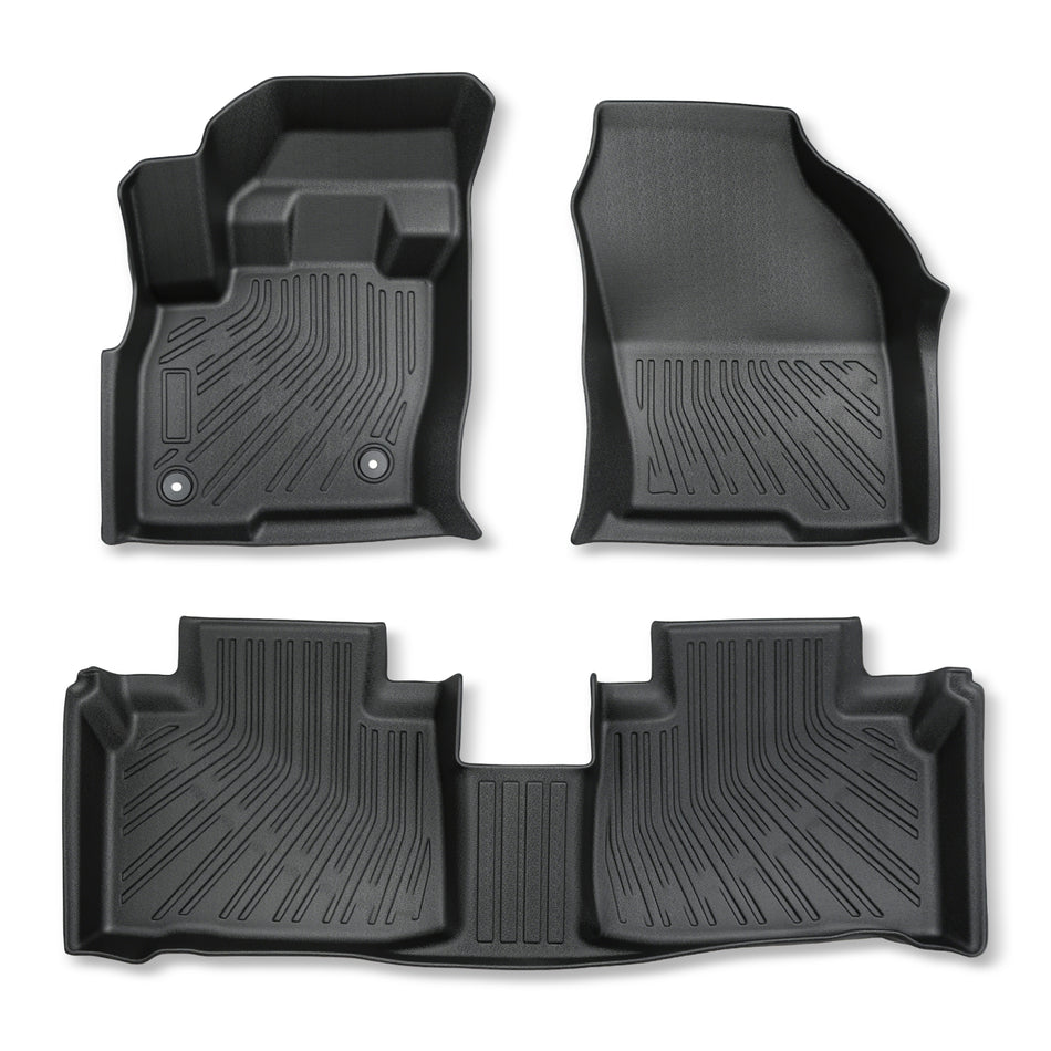 3Pcs Car Floor Mats Front and Rear TPE Black Replacement for Edge 2015-2024