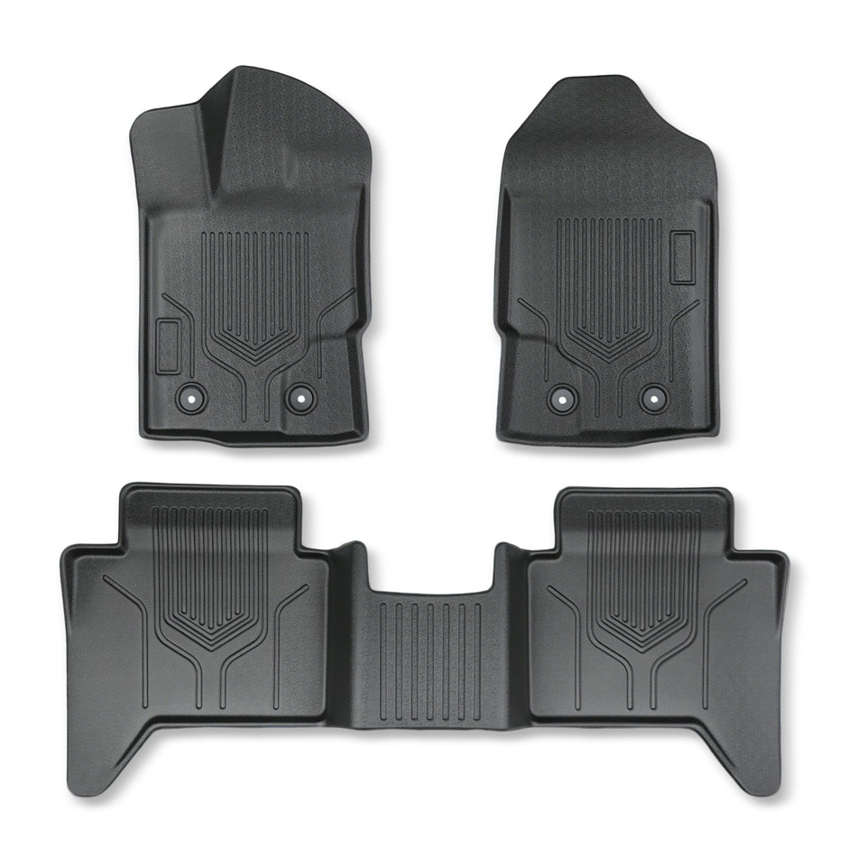 3PCS TPE All-Weather Floor Mats for 2019-2023 Ford Ranger SuperCrew