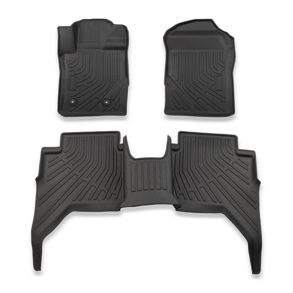 Floor Mats Liners Front & Rear For 2024 2025 Ford Ranger SuperCrew Cab TPE
